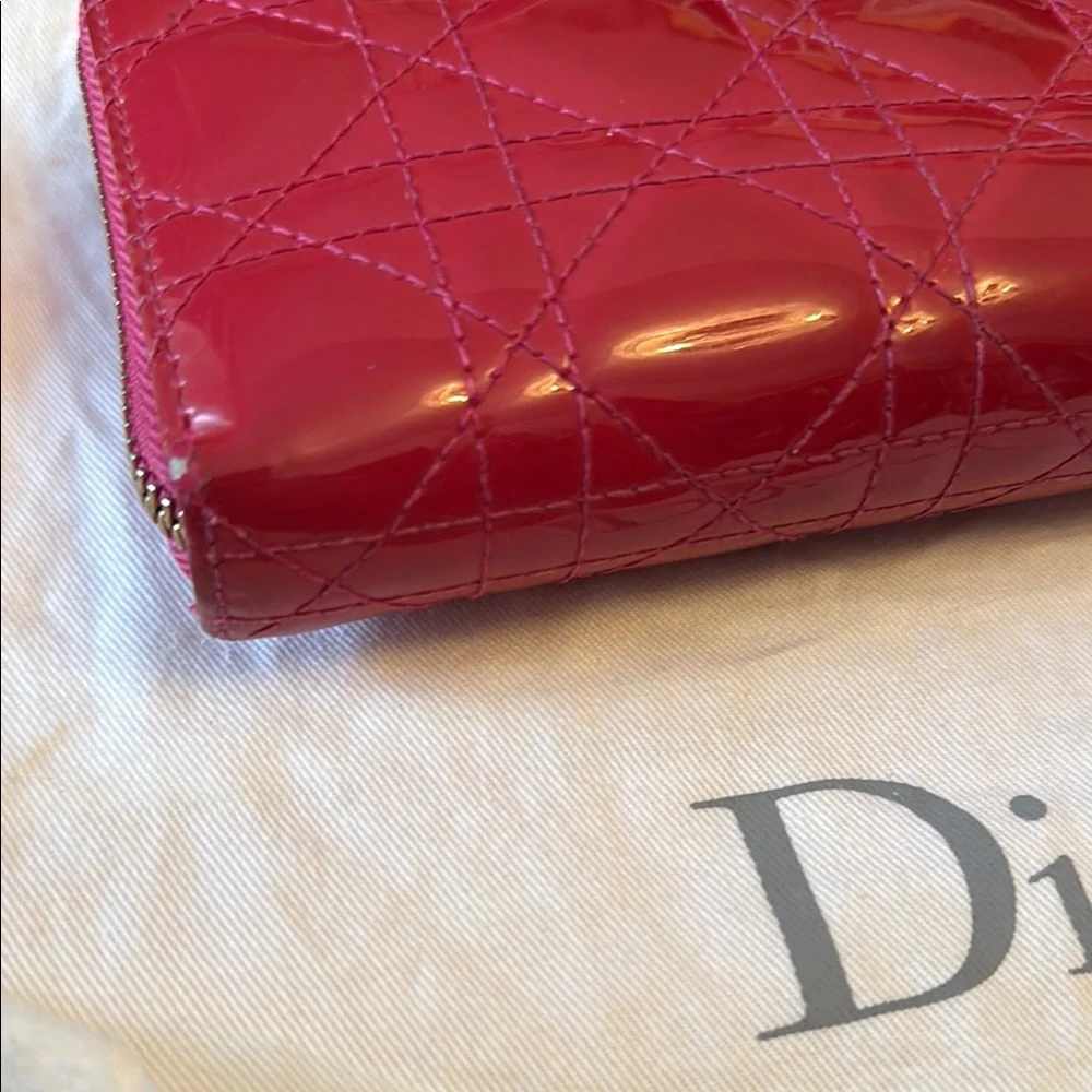 Dior Red Patent Leather Wallet